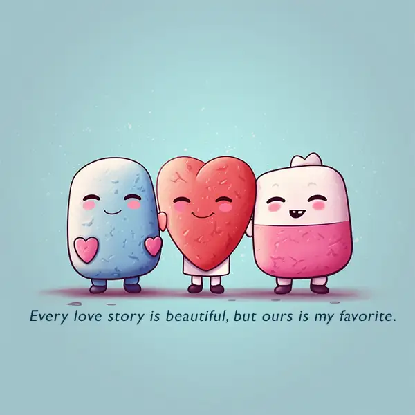 Heartwarming quote for friends. Every love story is beautiful but ours is my favorite.