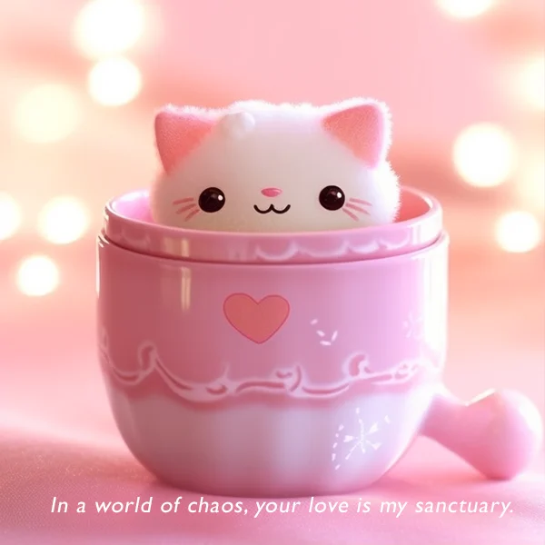 In a world of chaos, your love is my sanctuary. Heartwarming quote. 