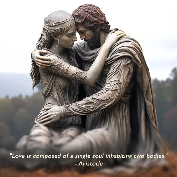 "Love is composed of a single soul inhabiting two bodies." - Aristotle