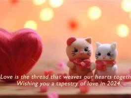Love is the thread that weaves our hearts together. Wishing you a tapestry of love in 2024.