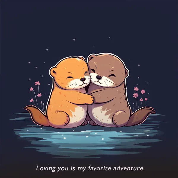 Loving you is my favorite adventure. Cute love quote picture. 