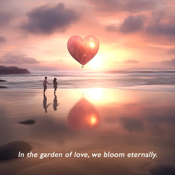 In the garden of love, we bloom eternally quote picture