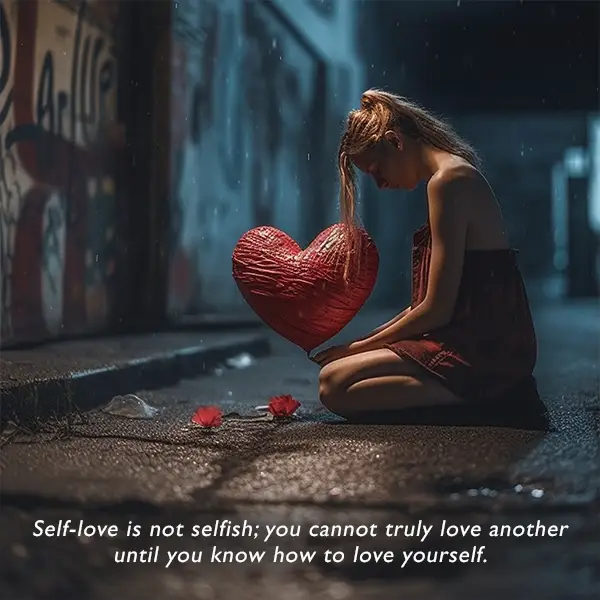 Self-love is not selfish; you cannot truly love another until you know how to love yourself.