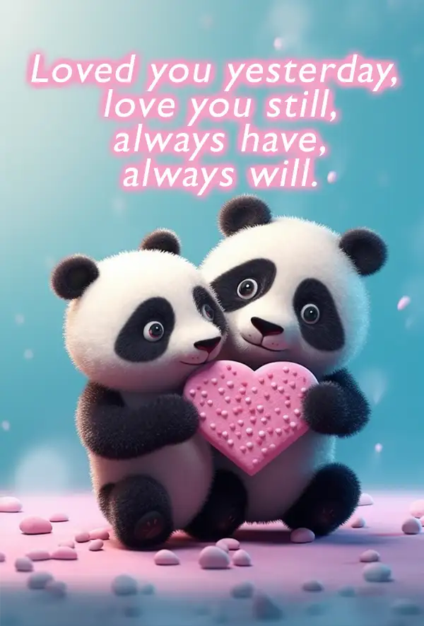Lovely pandas sharing their love. 