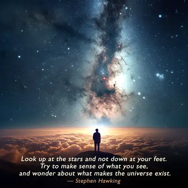 Star gazing quote about cosmos universe and space Stephen Hawking
