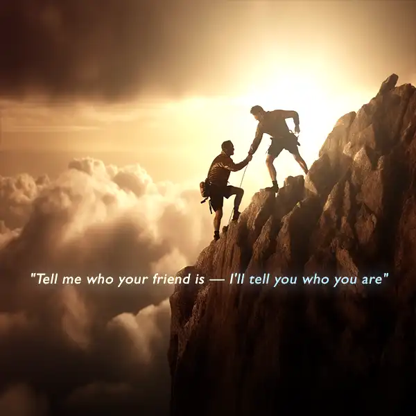 Tell me who your friend is — I'll tell you who you are. Friendship quote. Tell me who your friend is — I'll tell you who you are. Friendship quote.
