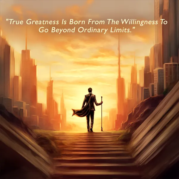 True greatness is born from the willingness to go beyond ordinary limits inspirational quote