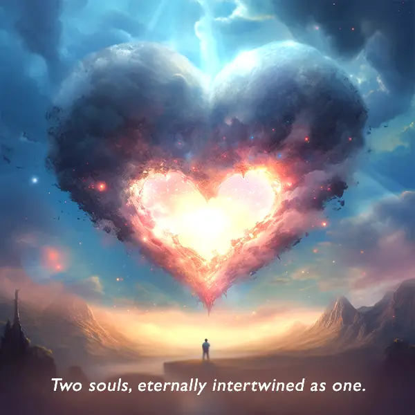 Two souls eternally intertwined as one. Infinite love quote. 