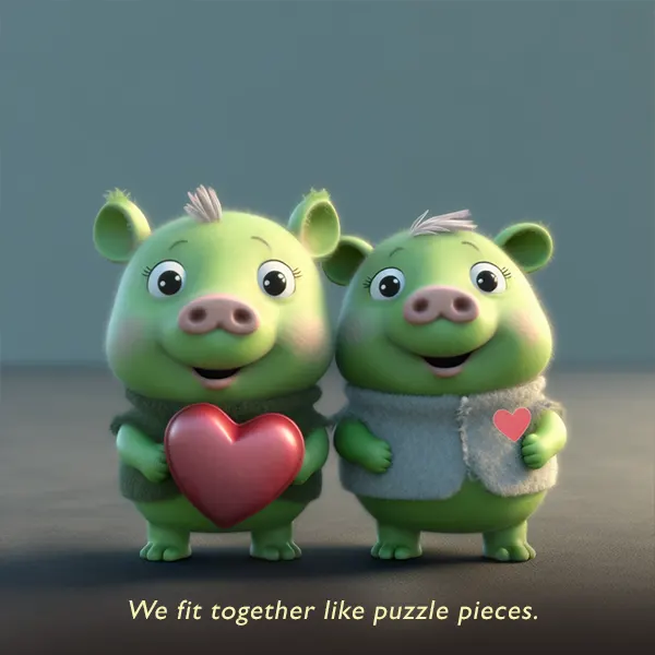 We fit together like puzzle pieces. Funny love quote.