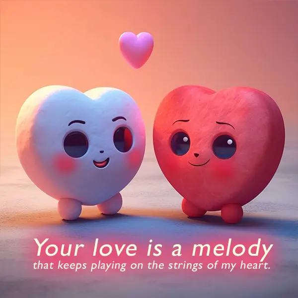 Your love is a melody that keeps playing on the strings of my heart.