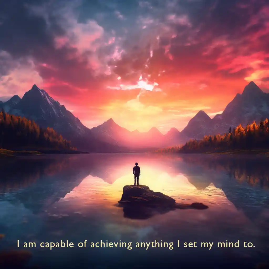 I am capable of achieving anything I set my mind to. Positive affirmation for success. 