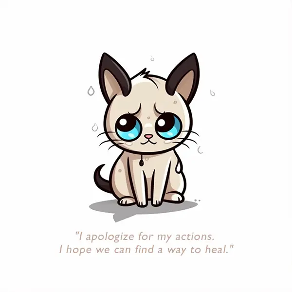 "I apologize for my actions. I hope we can find a way to heal."