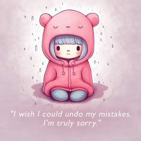 I wish I could undo my mistakes I'm truly sorry. Message to ask forgiveness.