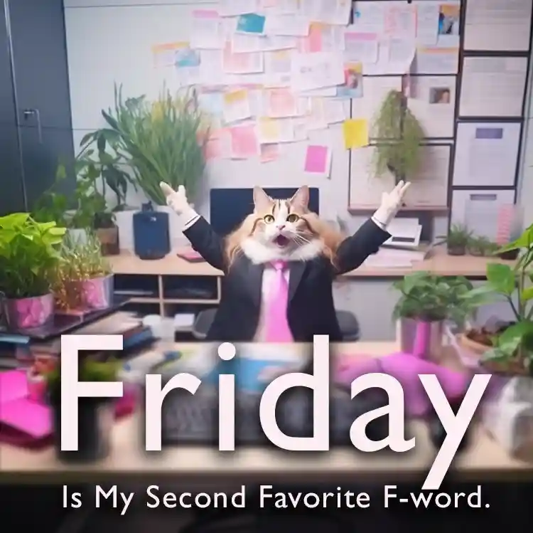 Friday is my second favorite F-word. Motivational workplace quote. 