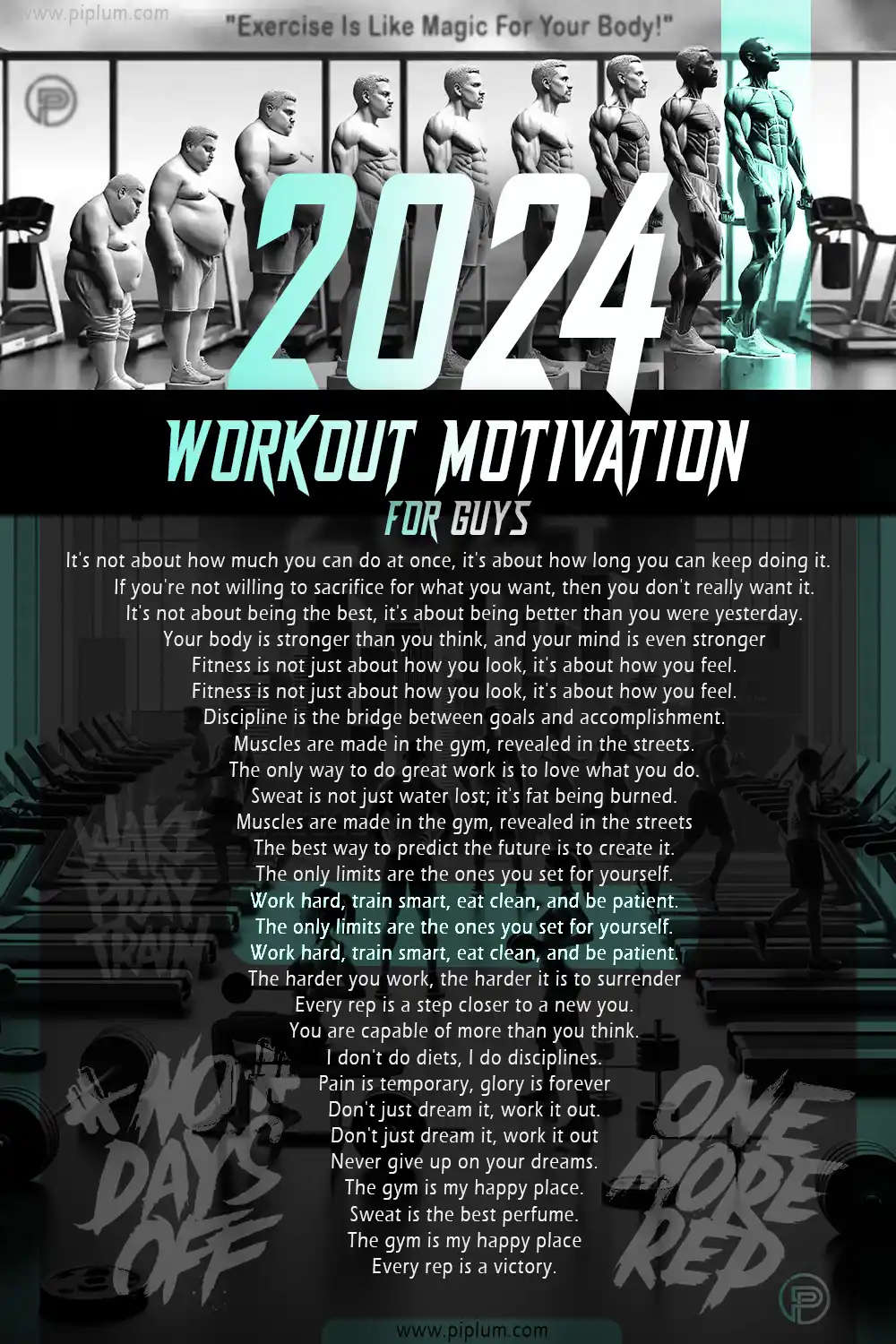 Motivational workout poster to inspire guys to hit the gym and exercise. 